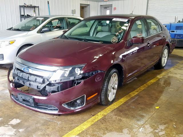 3FAHP0JG4BR338827 - 2011 FORD FUSION SEL MAROON photo 2