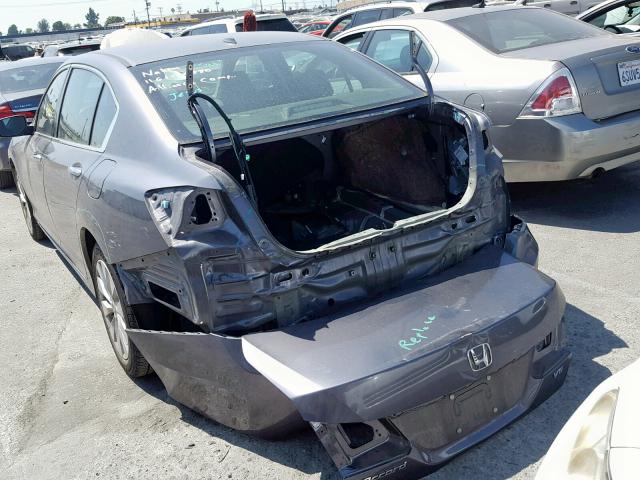 1HGCR3F89DA036417 - 2013 HONDA ACCORD EXL GRAY photo 3