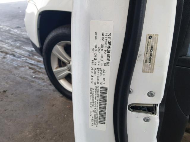 1C4NJCBB4ED865587 - 2014 JEEP COMPASS SP თეთრი ფოტო 10