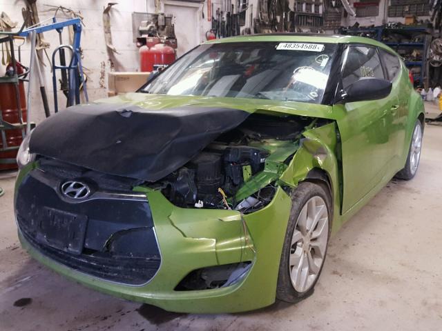 KMHTC6AD5CU077240 - 2012 HYUNDAI VELOSTER GREEN photo 2