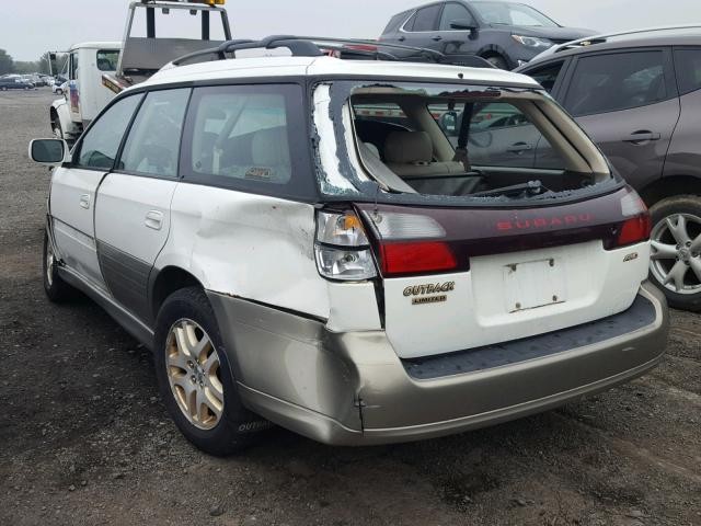 4S3BH686217663284 - 2001 SUBARU LEGACY OUT WHITE photo 3