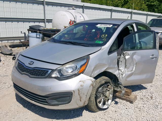 KNADN4A34D6216209 - 2013 KIA RIO EX SILVER photo 2