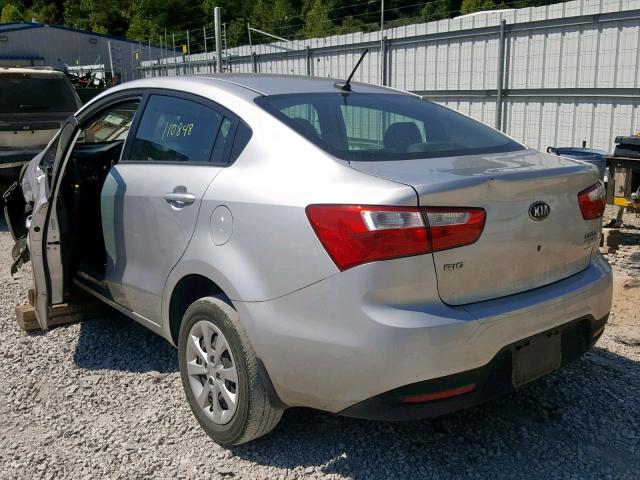 KNADN4A34D6216209 - 2013 KIA RIO EX SILVER photo 3