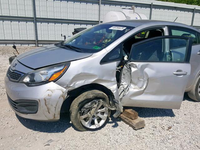 KNADN4A34D6216209 - 2013 KIA RIO EX SILVER photo 9