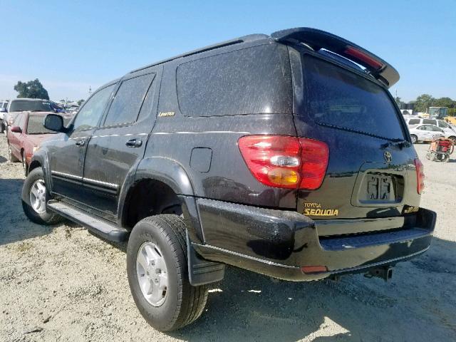 5TDBT48AX2S113295 - 2002 TOYOTA SEQUOIA LI BLACK photo 3