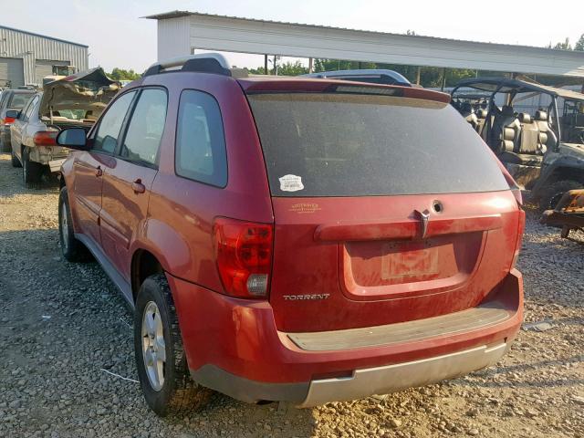 2CKDL63F766115019 - 2006 PONTIAC TORRENT MAROON photo 3