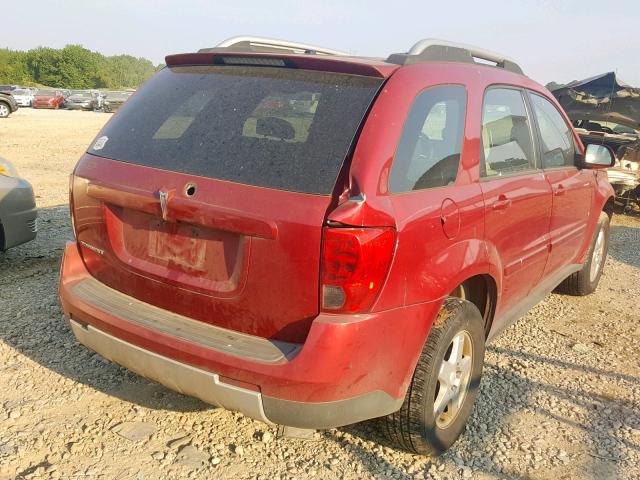 2CKDL63F766115019 - 2006 PONTIAC TORRENT MAROON photo 4