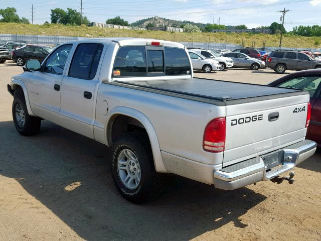 1B7HG2AN31S301212 - 2001 DODGE DAKOTA QUA SILVER photo 3