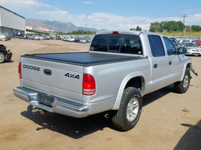 1B7HG2AN31S301212 - 2001 DODGE DAKOTA QUA SILVER photo 4