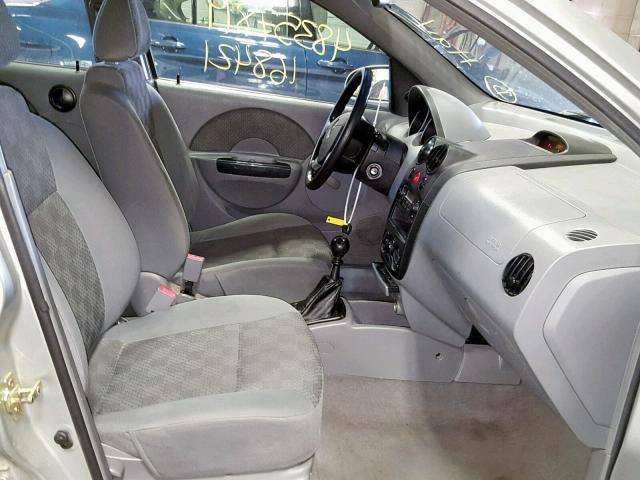 KL1TD62645B424385 - 2005 CHEVROLET AVEO BASE 银色 照片 5