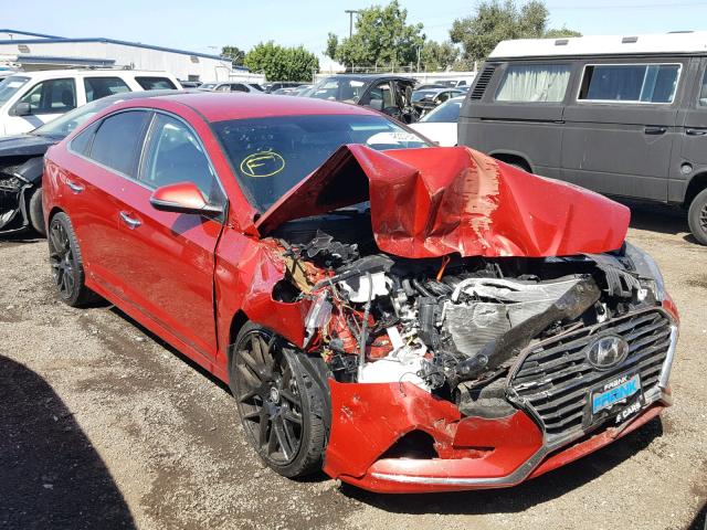 5NPE34AF5JH644928 - 2018 HYUNDAI SONATA SPO RED photo 1