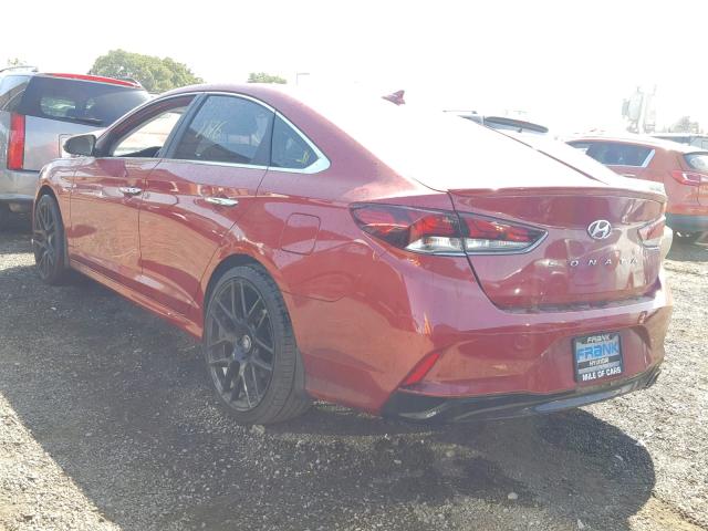 5NPE34AF5JH644928 - 2018 HYUNDAI SONATA SPO RED photo 3