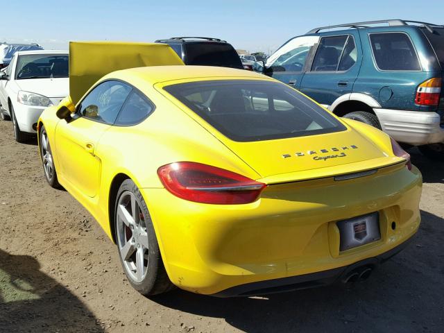 WP0AB2A85GK186017 - 2016 PORSCHE CAYMAN S YELLOW photo 3