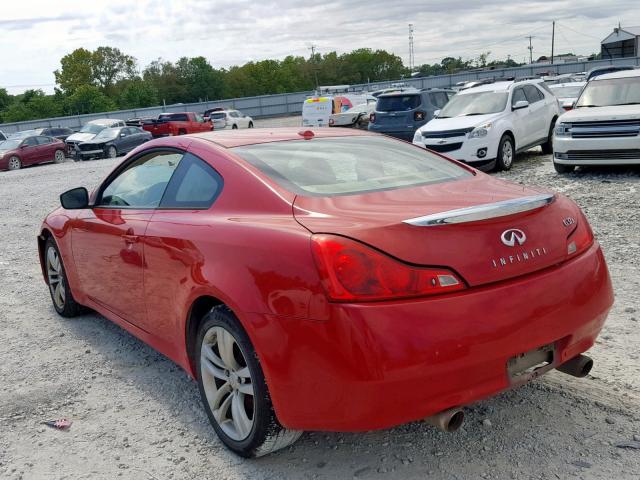 JNKCV64F09M651116 - 2009 INFINITI G37 RED photo 3