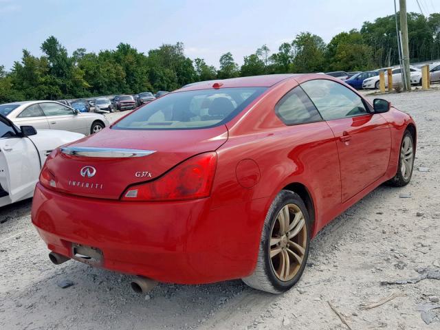 JNKCV64F09M651116 - 2009 INFINITI G37 RED photo 4