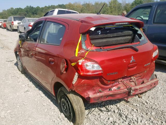 ML32A3HJXHH012547 - 2017 MITSUBISHI MIRAGE ES RED photo 3