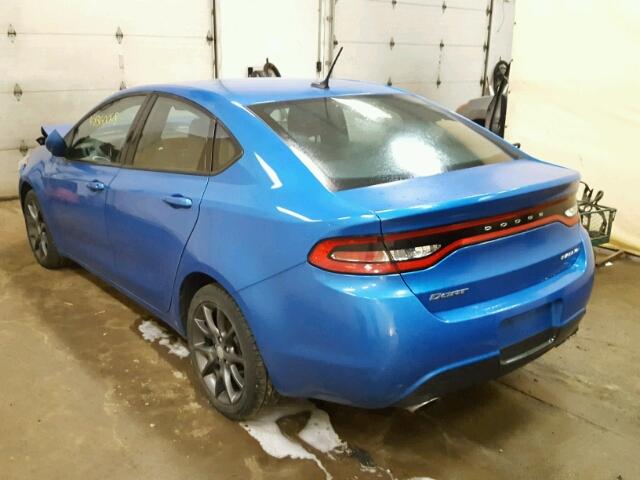 1C3CDFBB5GD564785 - 2016 DODGE DART SXT BLUE photo 3