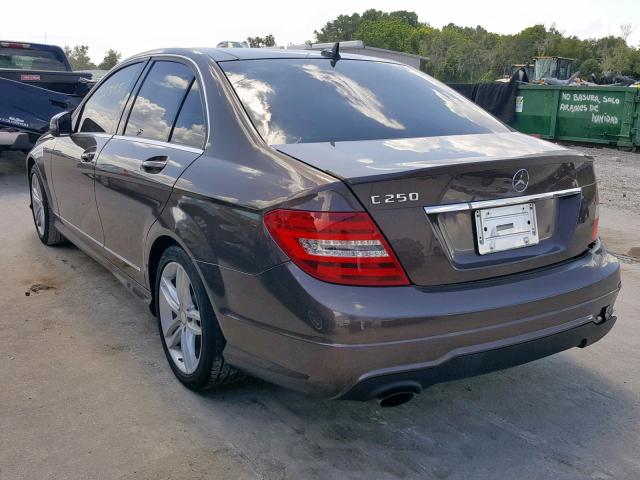 WDDGF4HB3EA954940 - 2014 MERCEDES-BENZ C 250 BROWN photo 3