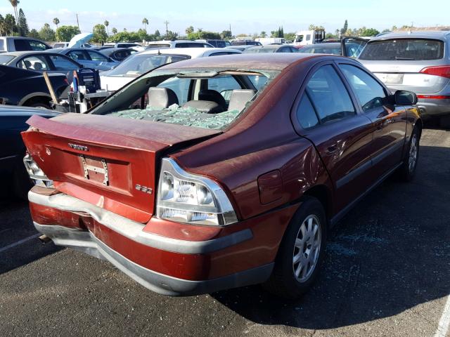 YV1RS61N712004044 - 2001 VOLVO S60 BURGUNDY photo 4