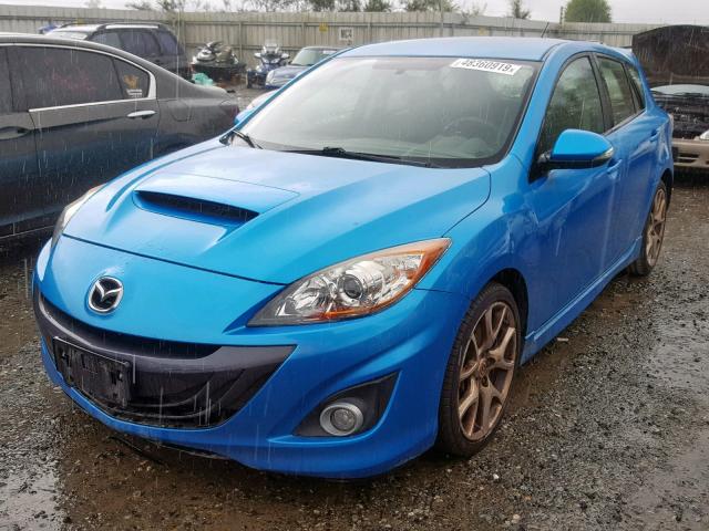 JM1BL1H48A1254497 - 2010 MAZDA SPEED 3 BLUE photo 2