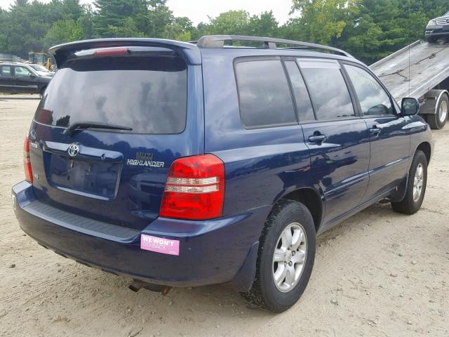 JTEGF21A530105388 - 2003 TOYOTA HIGHLANDER BLUE photo 4