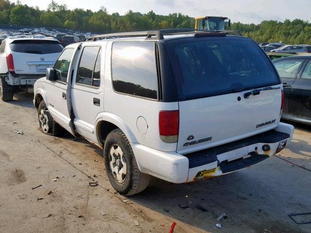 1GNDT13X43K125901 - 2003 CHEVROLET BLAZER WHITE photo 3