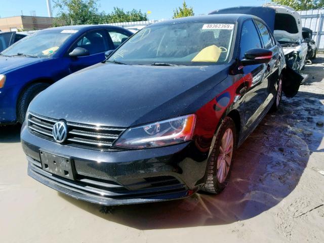 3VW2K7AJ6FM410615 - 2015 VOLKSWAGEN JETTA BASE BLACK photo 2