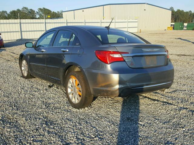 1C3CCBCGXDN607772 - 2013 CHRYSLER 200 LIMITE GRAY photo 3