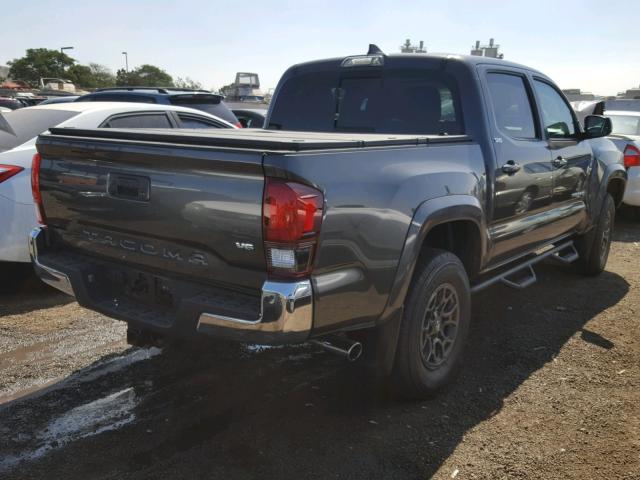 3TMAZ5CN0JM057280 - 2018 TOYOTA TACOMA DOU GRAY photo 4