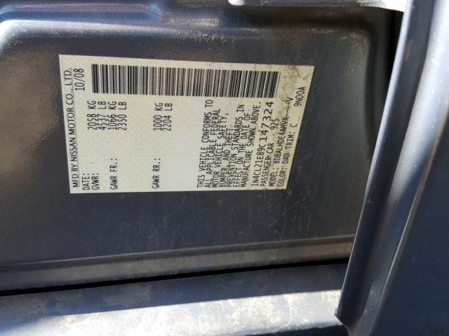 1N4CL21E89C147324 - 2009 NISSAN ALTIMA HYB GRAY photo 10