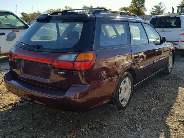 4S3BH635516307531 - 2001 SUBARU LEGACY L BURGUNDY photo 4