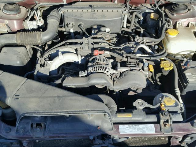 4S3BH635516307531 - 2001 SUBARU LEGACY L BURGUNDY photo 7