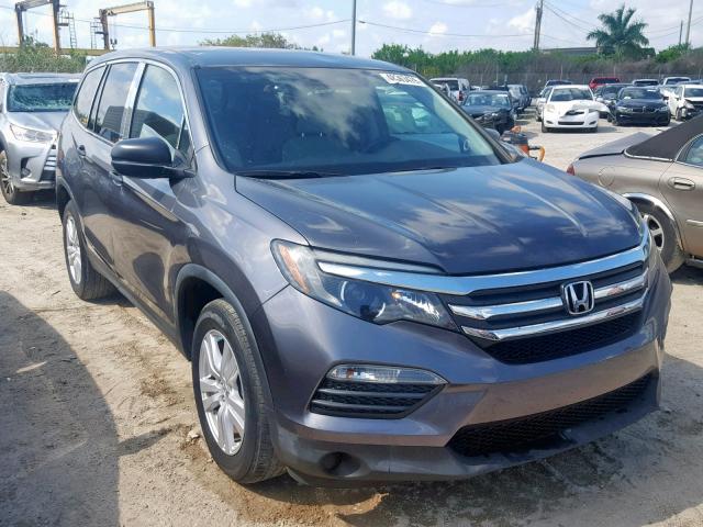 5FNYF5H12GB026770 - 2016 HONDA PILOT LX GRAY photo 1