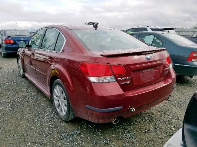 4S3BMDL60B2234845 - 2011 SUBARU LEGACY 3.6 RED photo 3