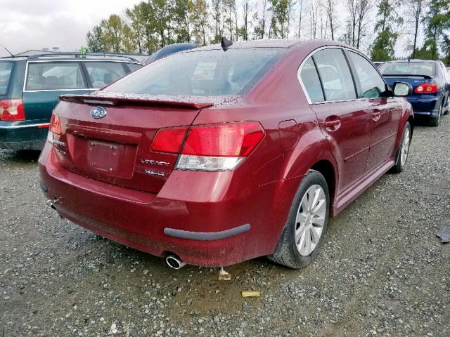 4S3BMDL60B2234845 - 2011 SUBARU LEGACY 3.6 RED photo 4