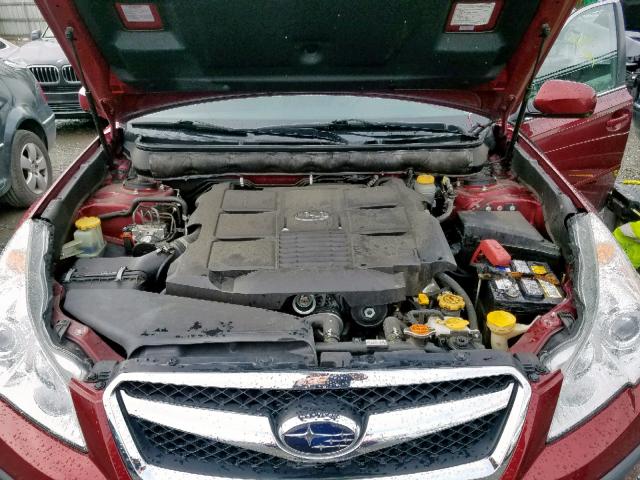 4S3BMDL60B2234845 - 2011 SUBARU LEGACY 3.6 RED photo 7