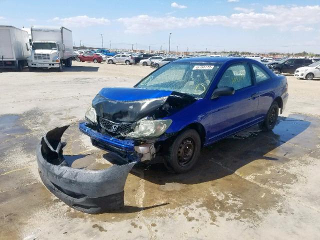 1HGEM21144L061497 - 2004 HONDA CIVIC DX V BLUE photo 2