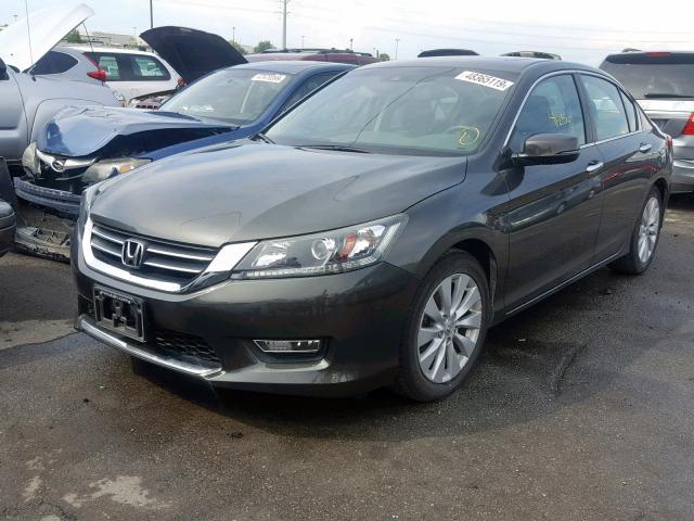 1HGCR2F8XDA109711 - 2013 HONDA ACCORD EXL GRAY photo 2