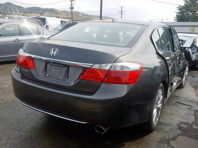 1HGCR2F8XDA109711 - 2013 HONDA ACCORD EXL GRAY photo 4