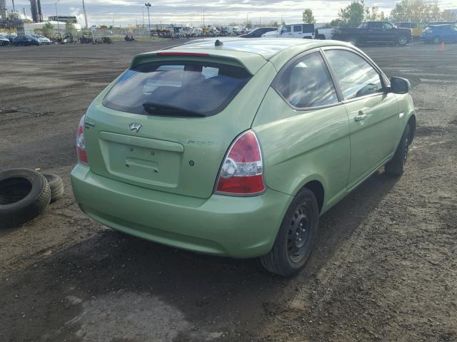 KMHCN3BC8AU176940 - 2010 HYUNDAI ACCENT SE GREEN photo 4