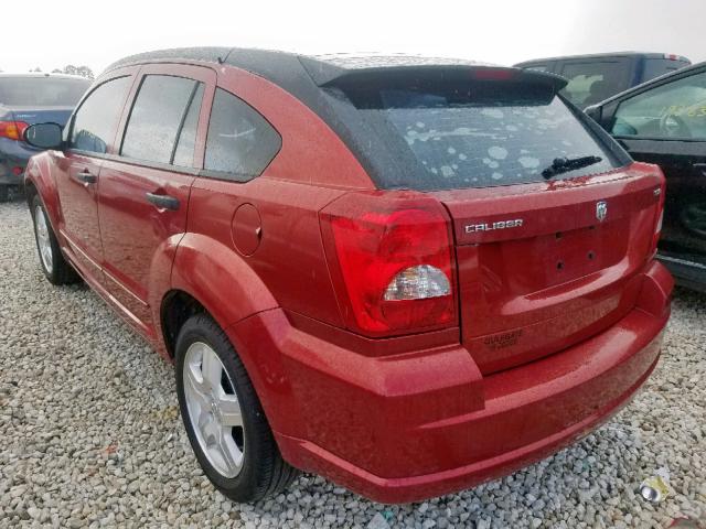 1B3HB48B17D258638 - 2007 DODGE CALIBER SX BURGUNDY photo 3