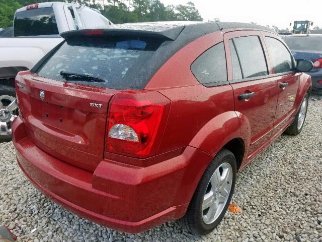 1B3HB48B17D258638 - 2007 DODGE CALIBER SX BURGUNDY photo 4