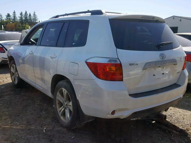 5TDJK3EH8AS003886 - 2010 TOYOTA HIGHLANDER WHITE photo 3