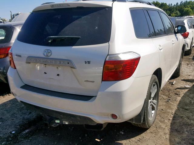 5TDJK3EH8AS003886 - 2010 TOYOTA HIGHLANDER WHITE photo 4