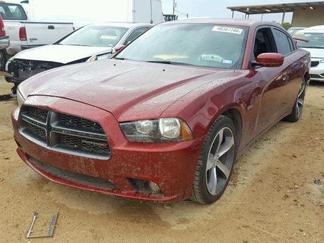 2C3CDXHG6EH300774 - 2014 DODGE CHARGER SX RED photo 2