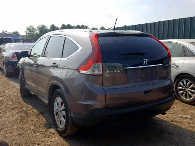 5J6RM4H76CL018116 - 2012 HONDA CR-V EXL BROWN photo 3