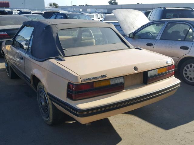 1FABP2737EF229141 - 1984 FORD MUSTANG GL BEIGE photo 3