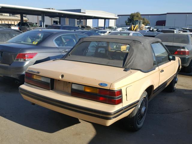 1FABP2737EF229141 - 1984 FORD MUSTANG GL BEIGE photo 4