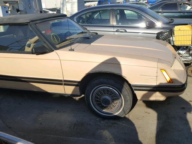 1FABP2737EF229141 - 1984 FORD MUSTANG GL BEIGE photo 9