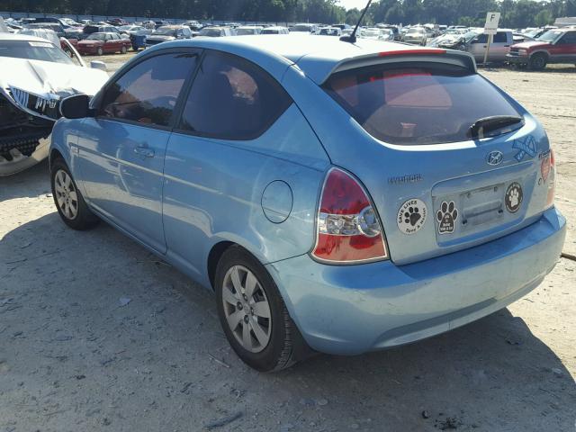 KMHCM3AC6AU170932 - 2010 HYUNDAI ACCENT BLU BLUE photo 3